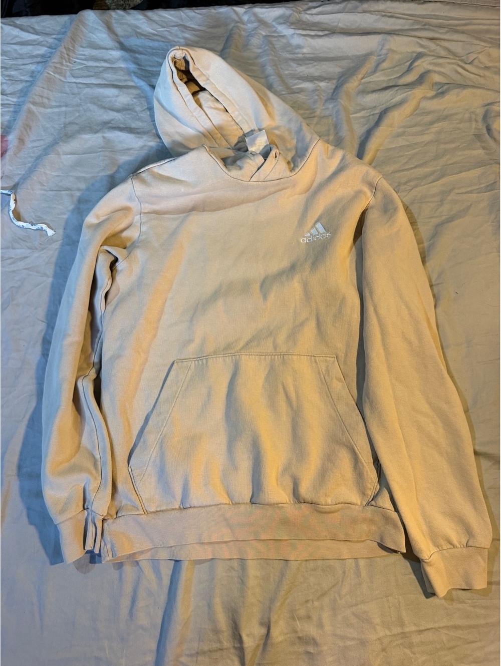 Adidas Beige Pullover Hoodie Medium